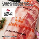 Pork Collar Boston-Butt Kapsim SHOULDER BONELESS SKIN OFF frozen Denmark steak cuts 3/4 & 3/8 inch (price/pack 600gr) brand DanishCrown / DanePork